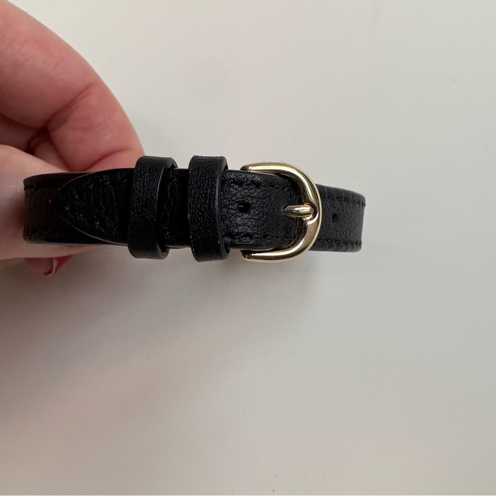 Strathberry Music Bar Black Leather Bracelet - Picture 11 of 13